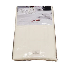 Origins Microfiber Spill-Proof Tablecloth Cream Round 70” 178cm Dinning Linen
